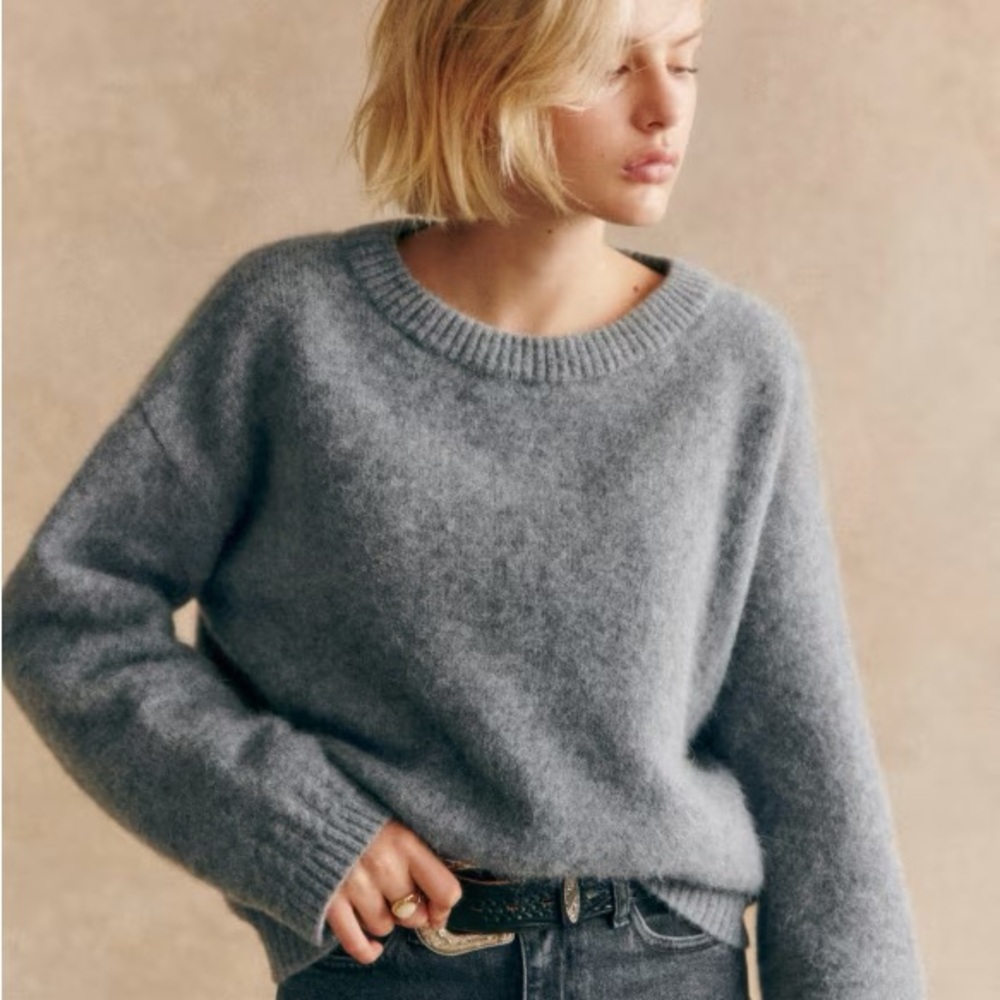 Sezane Amiel Jumper Knit Sweater - Middle Grey